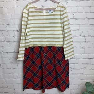 Crown & Ivy Gold and Red Plaid Holiday Dress